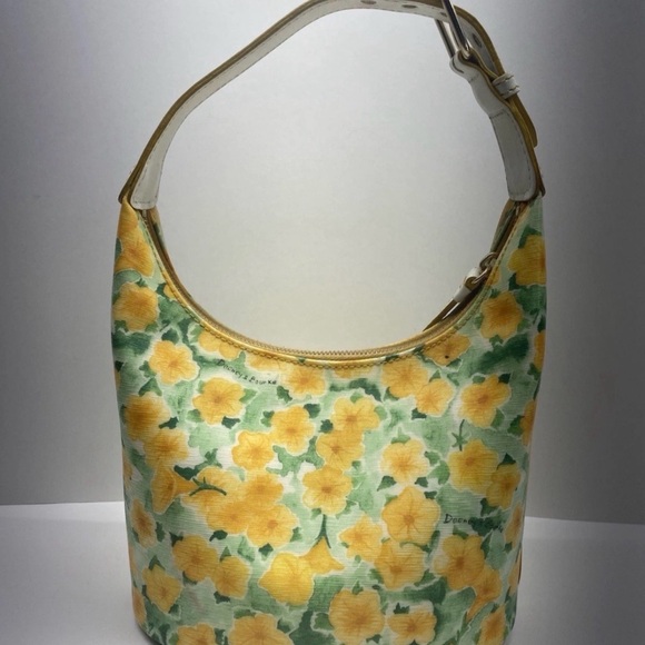 Dooney & Bourke Vintage Spring Yellow Petunia Floral Hobo Bag - Picture 4 of 9